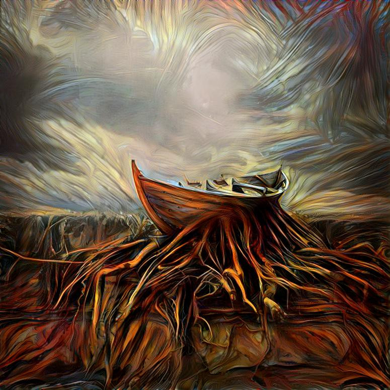 Boat with roots