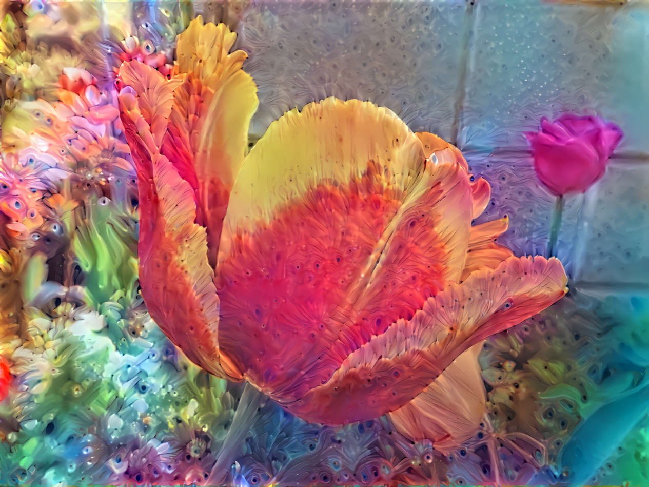 watercolor deep dreamed tulips