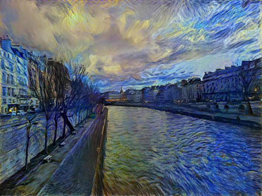 Seine river through Van Gogh's eyes