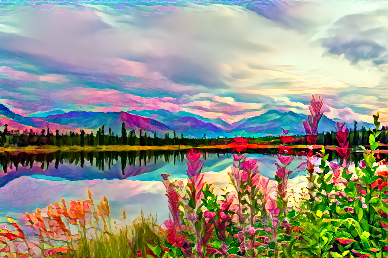 Kettle Pond Reflection of Alaskan Range