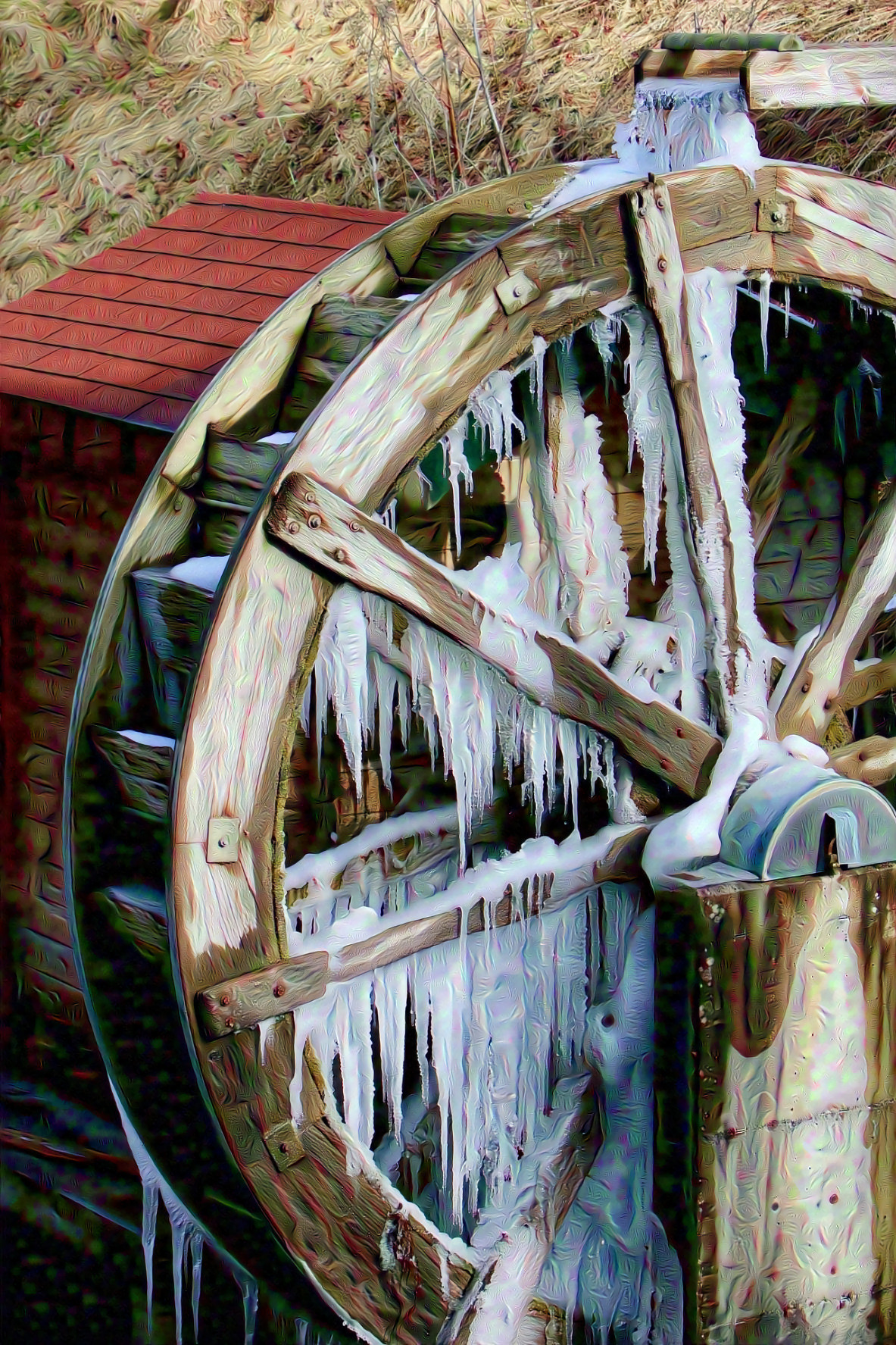 Frozen Mill Waterwheel