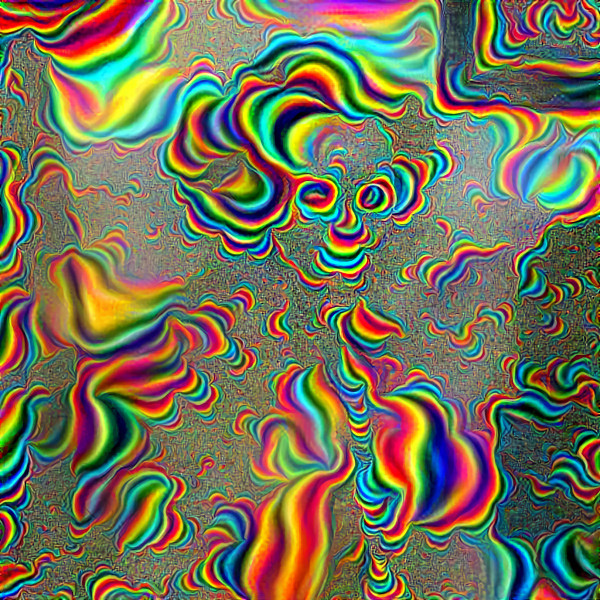 telephone mask, chromatic swirly fractal