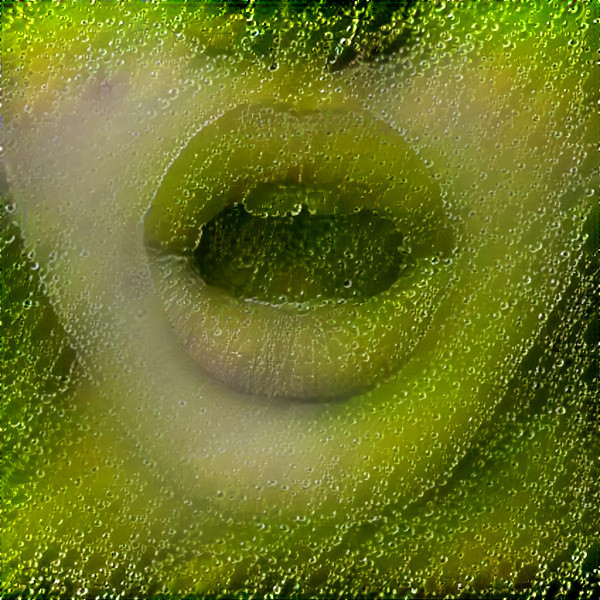 lips - green water droplets