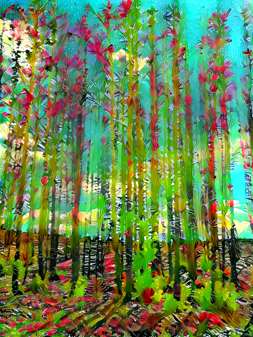 -  -  -  -  -  'A Crowd of Trees'  -  -  -  -  -  Digital art by Unreal - from own photo.