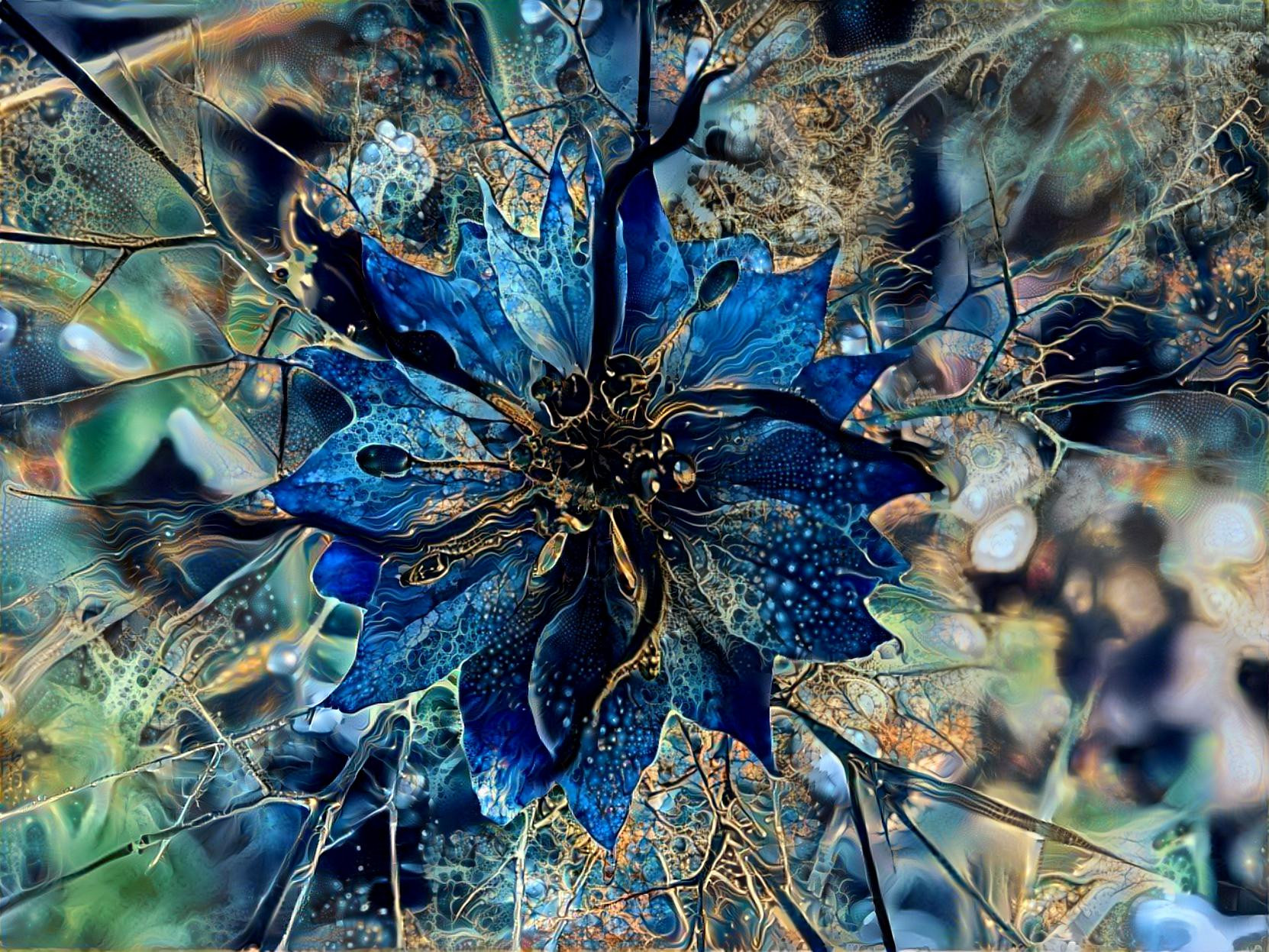 Blue Love in a MIst Flower