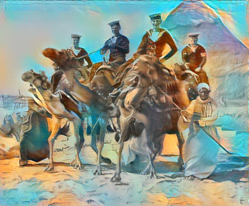 sailors on camels