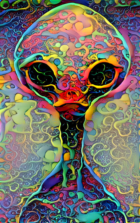 alien, swirly colored paint