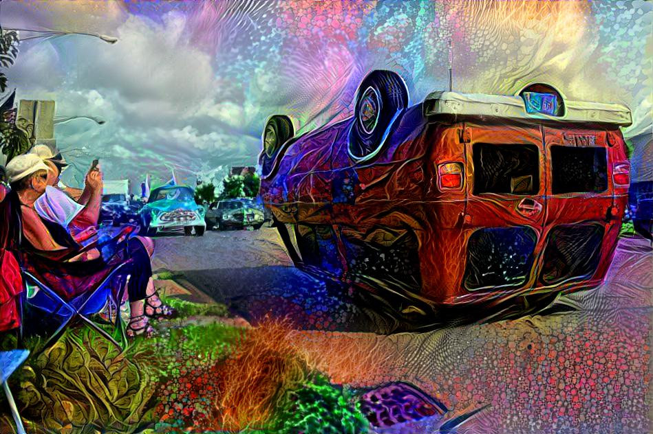 Upsidedown Van at the Detroit Dream Car Event
