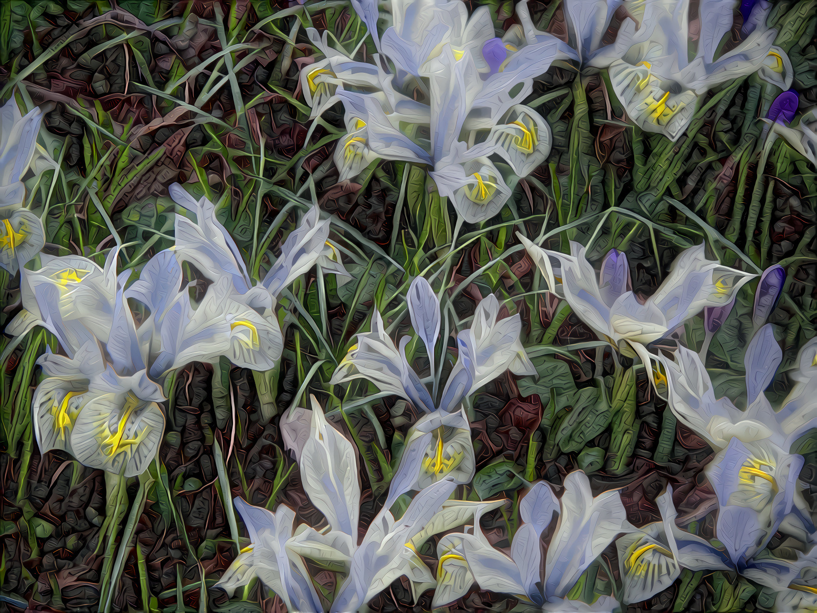 Fairy Iris, Violet and Yellow