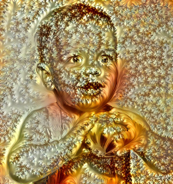 A photo of me as a baby, on one of my Fractal style images.