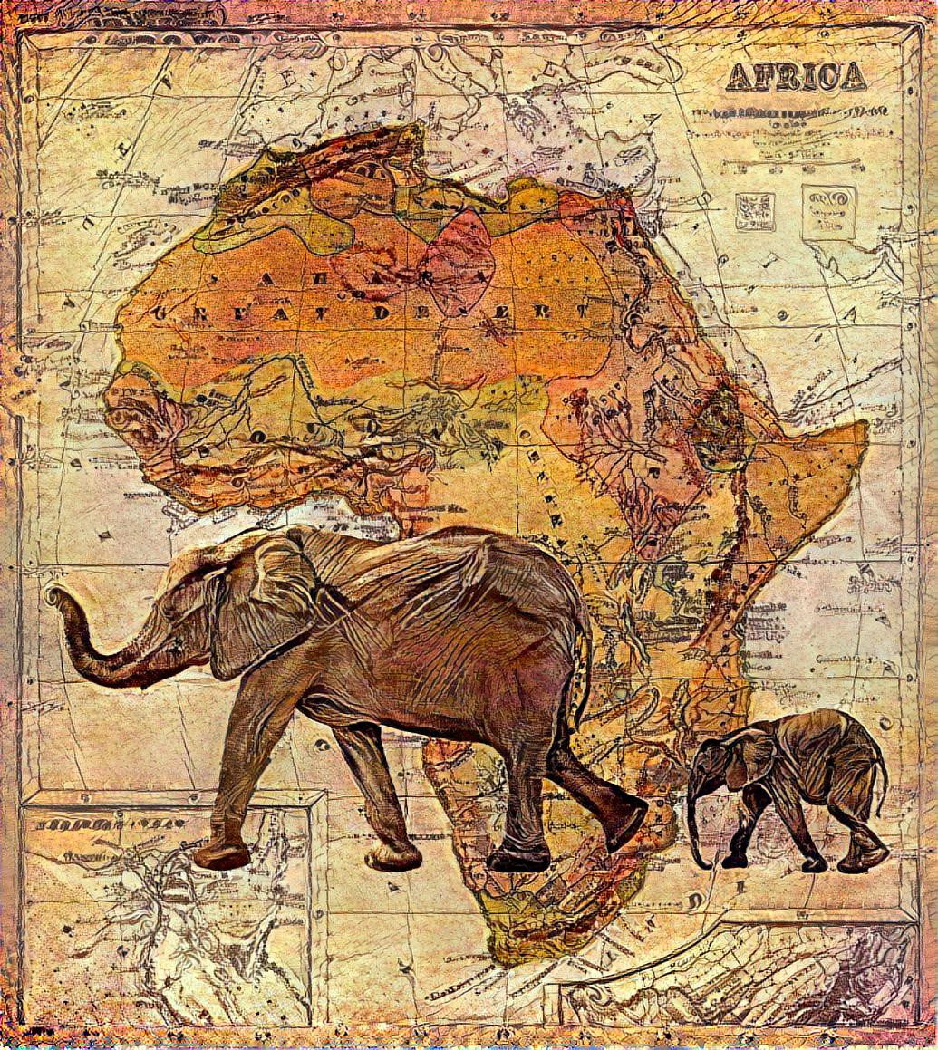 Map of Africa and two famous residents ...