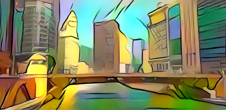 Downtown Chicago Cartoon-Style