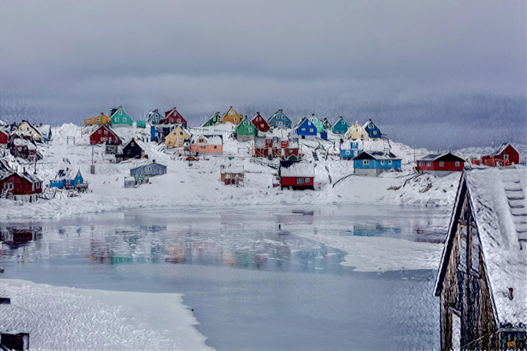 A Long Winter of Aasiaat, Greenland. Original image by Filip Gielda.