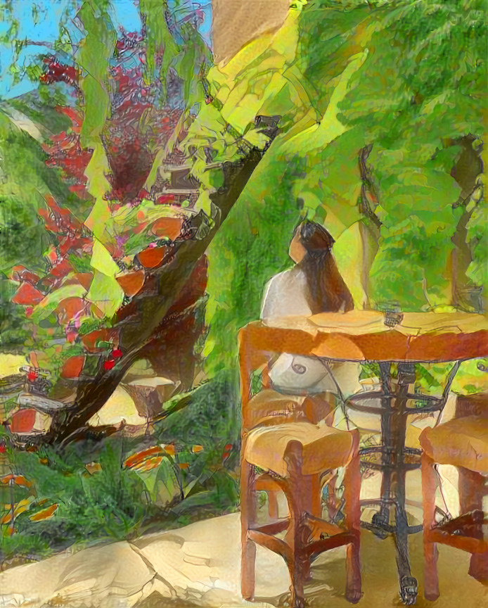 Woman in Café Garden