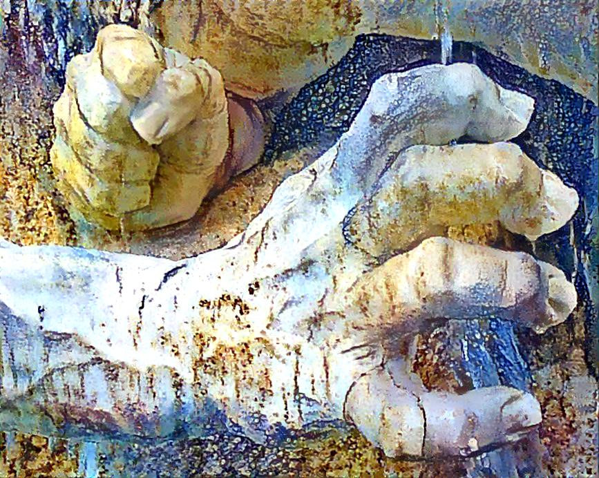 Detail of the famous Viennese fountain "Macht zu Lande" (power on land)