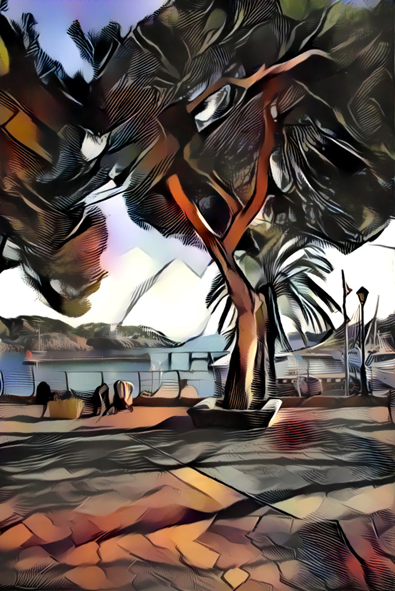 - - - - - 'Waterfront Mallorca'  - - - - - Digital art by Unreal - from own photo.