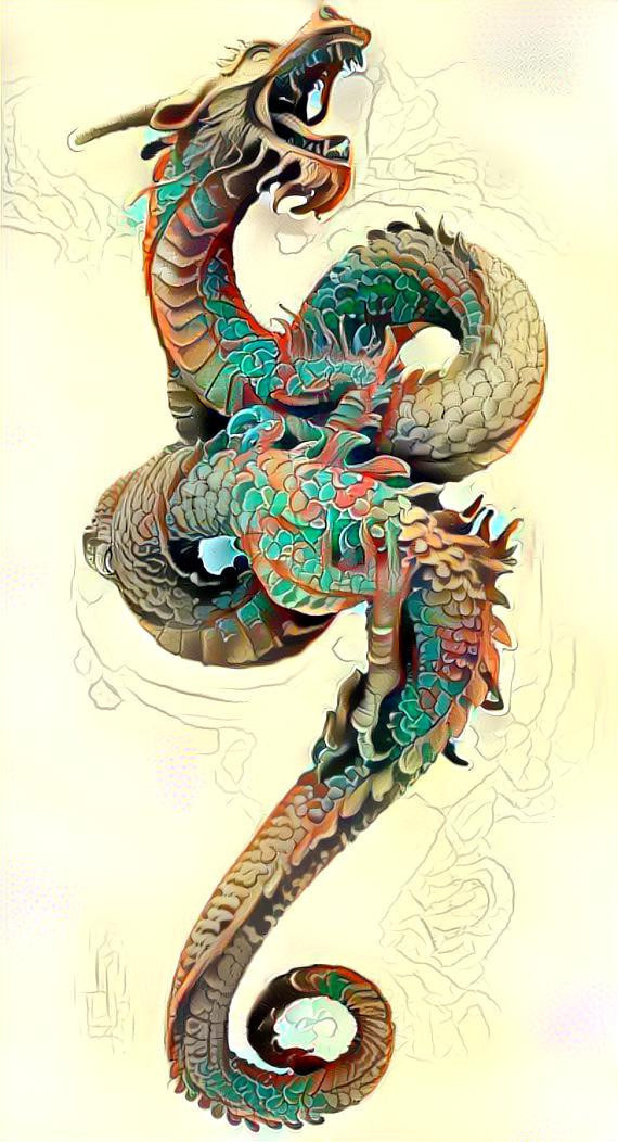 3D dragon by Pankaj Kumar.  Tattoo sleeve design by Deneka Horiden.