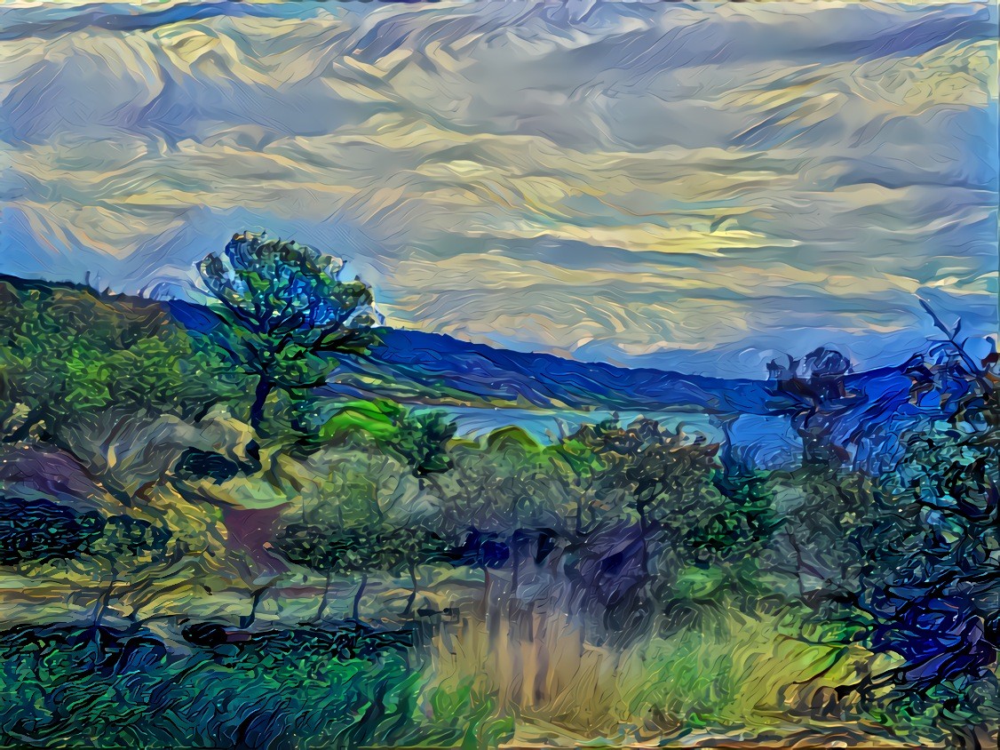 -  -  -  -  -  'By Lac du Salagou in South of France '  -  -  -  -  -  Digital art by Unreal - from own photo.