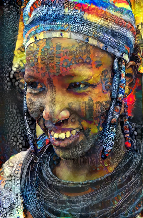 tribal portrait, photo, closeup, face tatoos