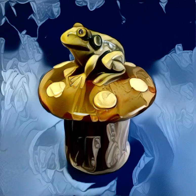 Frog on a Mushroom