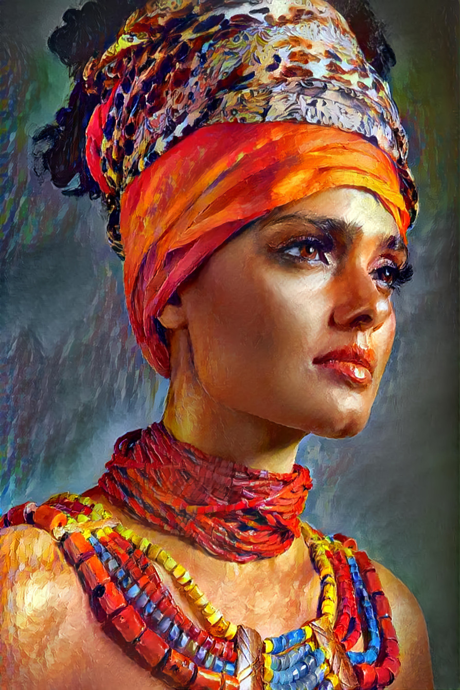 girl with orange turban
