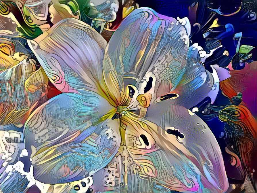 Colorized White Flower