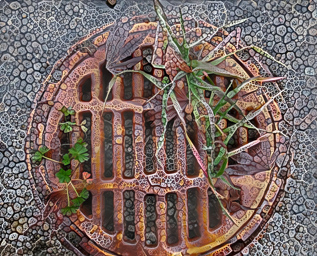 storm drain with leaves