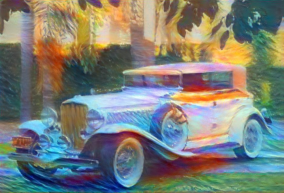 Silver and Gold Antique Car