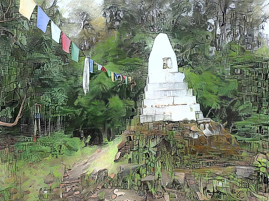 Champa devi summit stupa geometrically iridescent