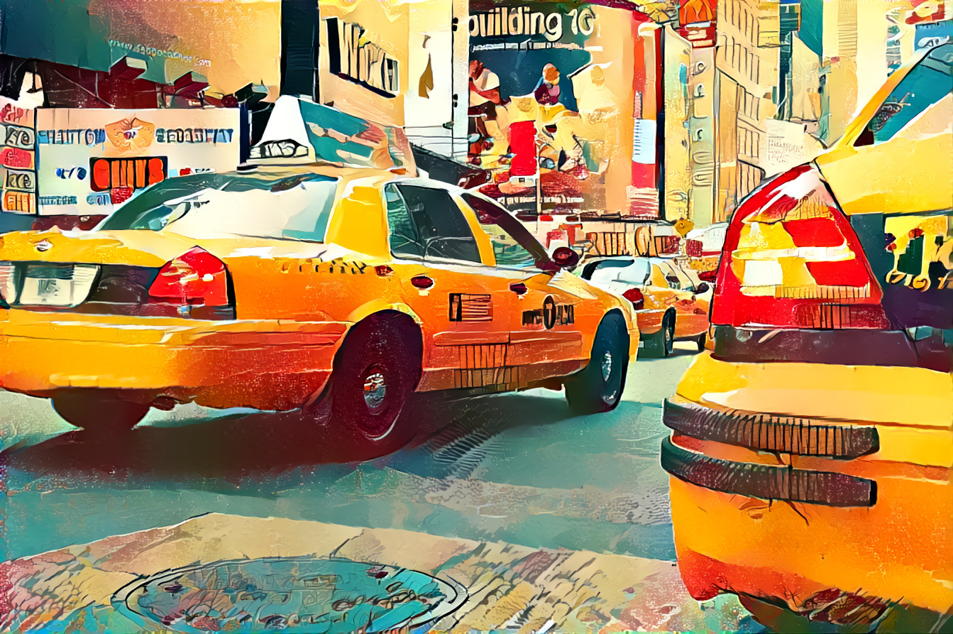  NYC's iconic  yellow cabs