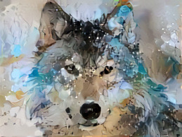 Painting of wolf.