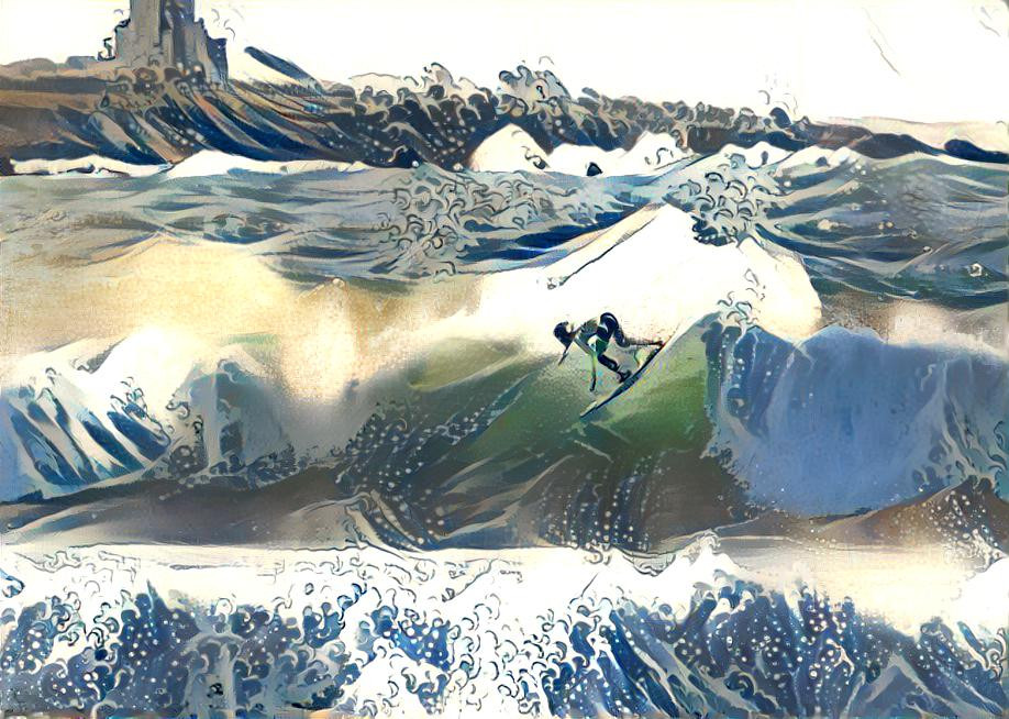 Surfing Okusai's Wave