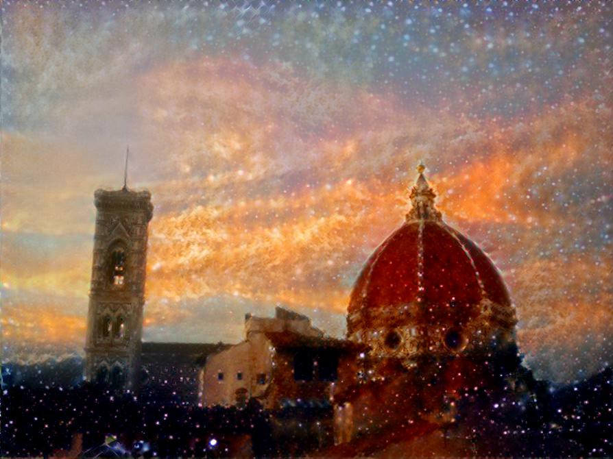 Starry Sunset in Florence