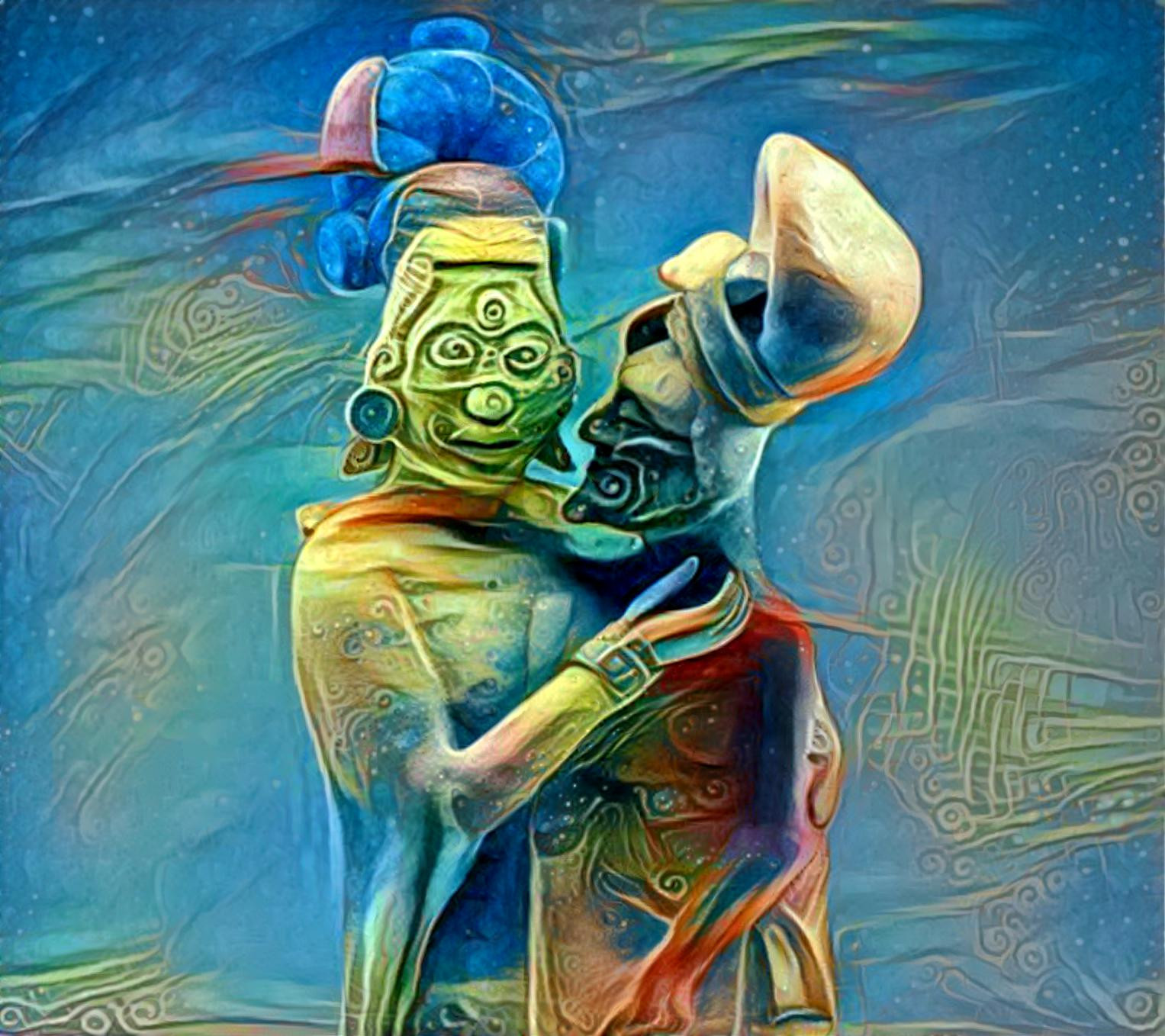 Mayan terracotta couple