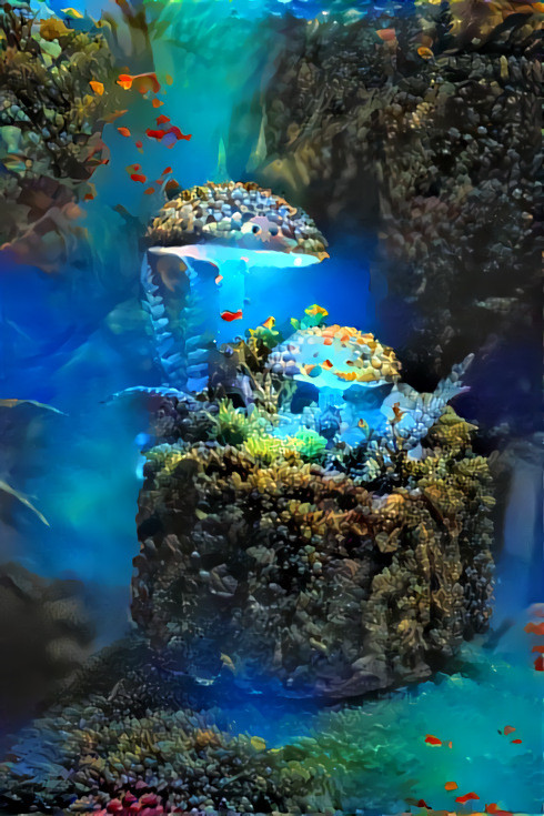 mushroom light, retextured, underwater scene