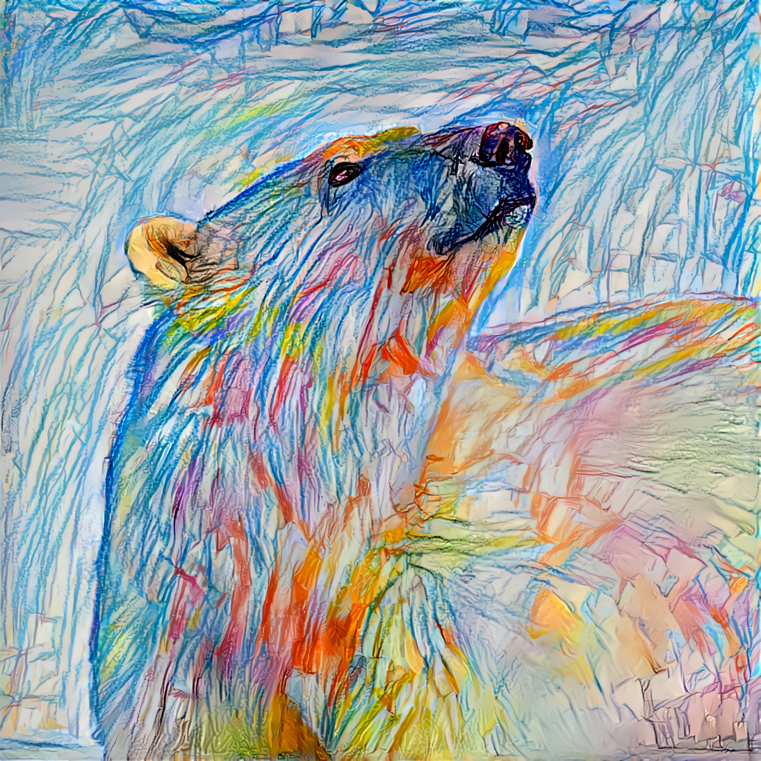 colour pencil bear