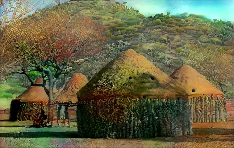 Huts of the Himba people of Namibia