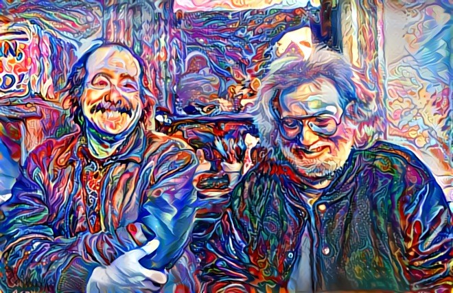 Robert Hunter and Jerry Garcia. Rest in peace.