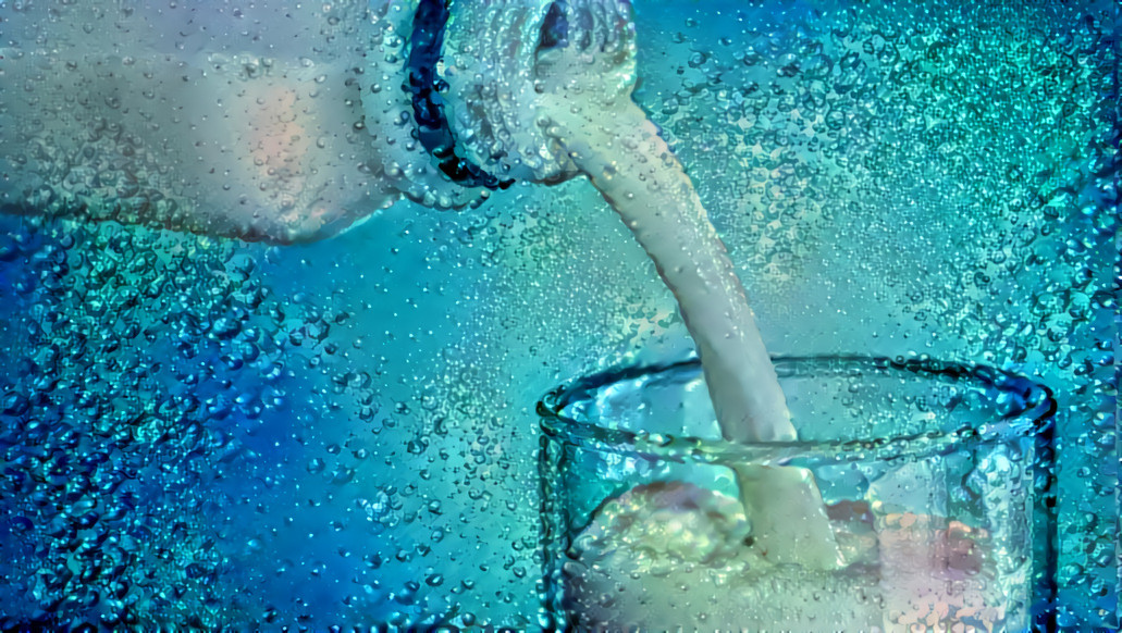 pouring glass of milk - underwater