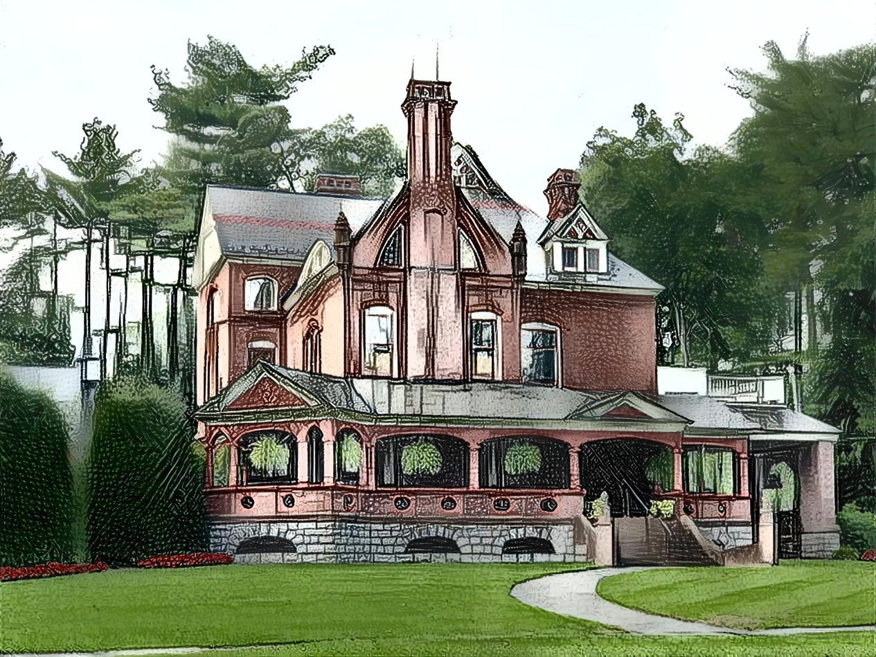 A Brick Victorian on Broadway, Saratoga Springs, NY. Source photo is my own.