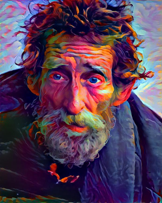 Colored old man portrait
