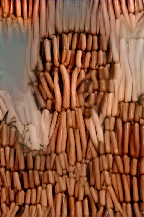 tree retextured with hot dogs