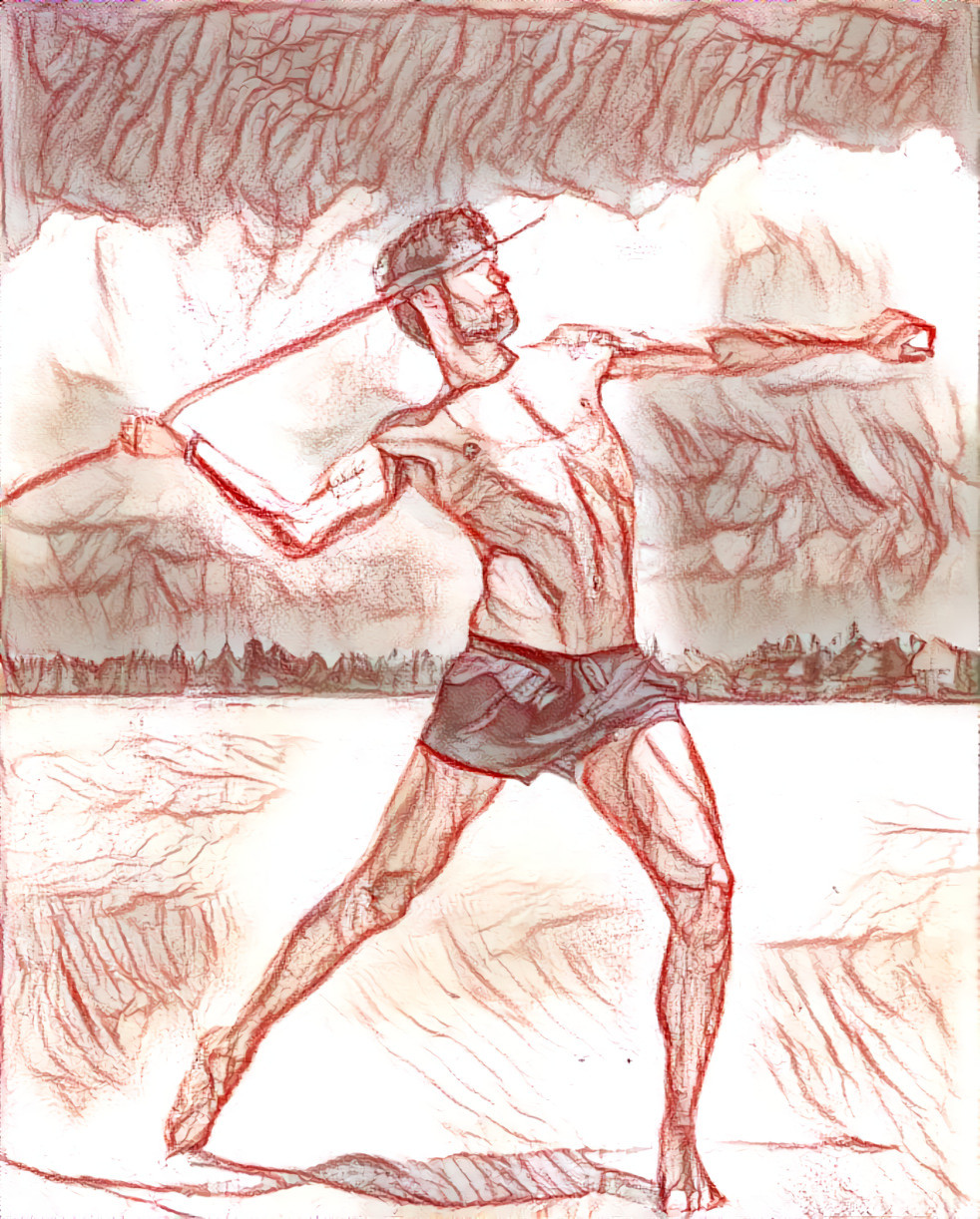 Spear Thrower in red AI pencils