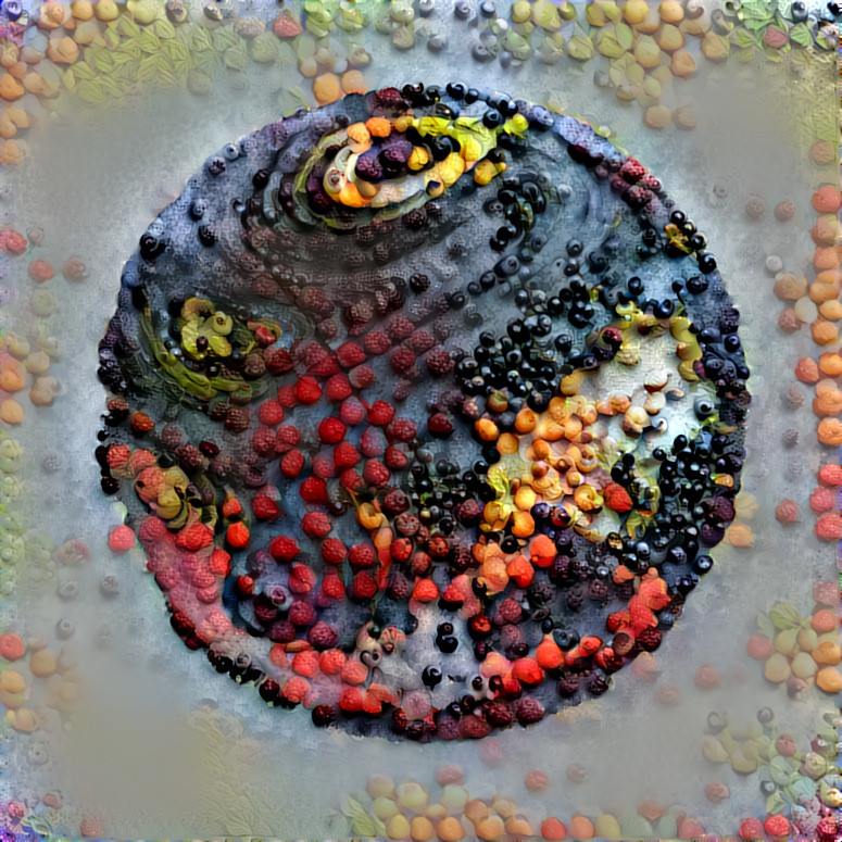 sphere, blob, retextured with berries
