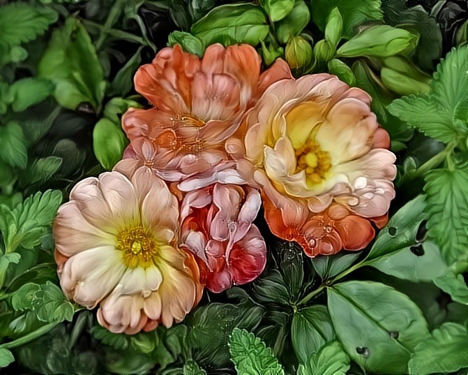 Peach roses - photographer D Berk
