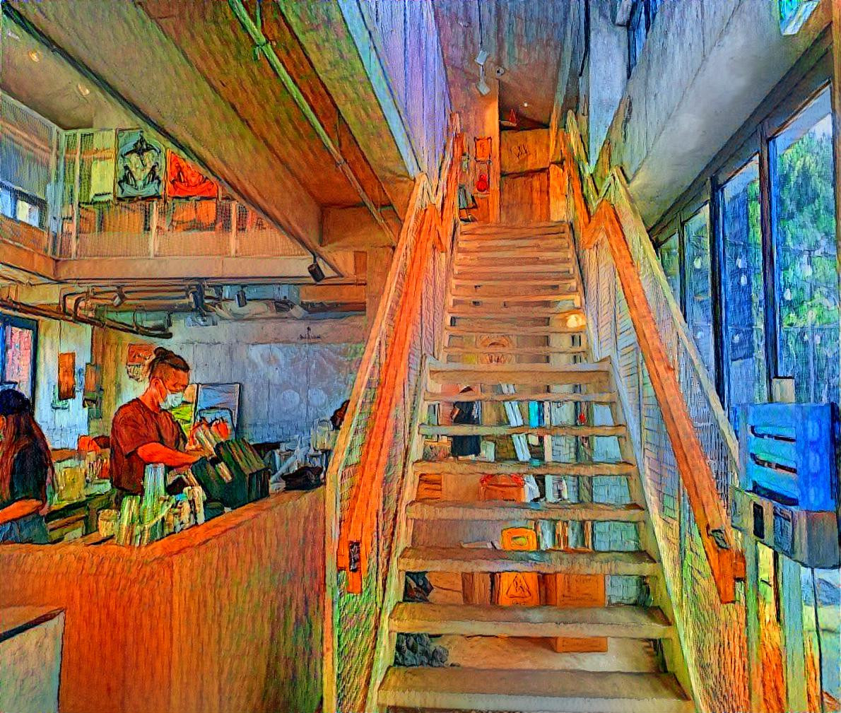 Stair in a cafe