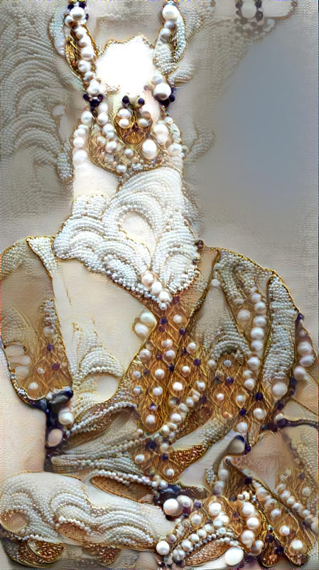 llama retexture, white, gold, embroidery