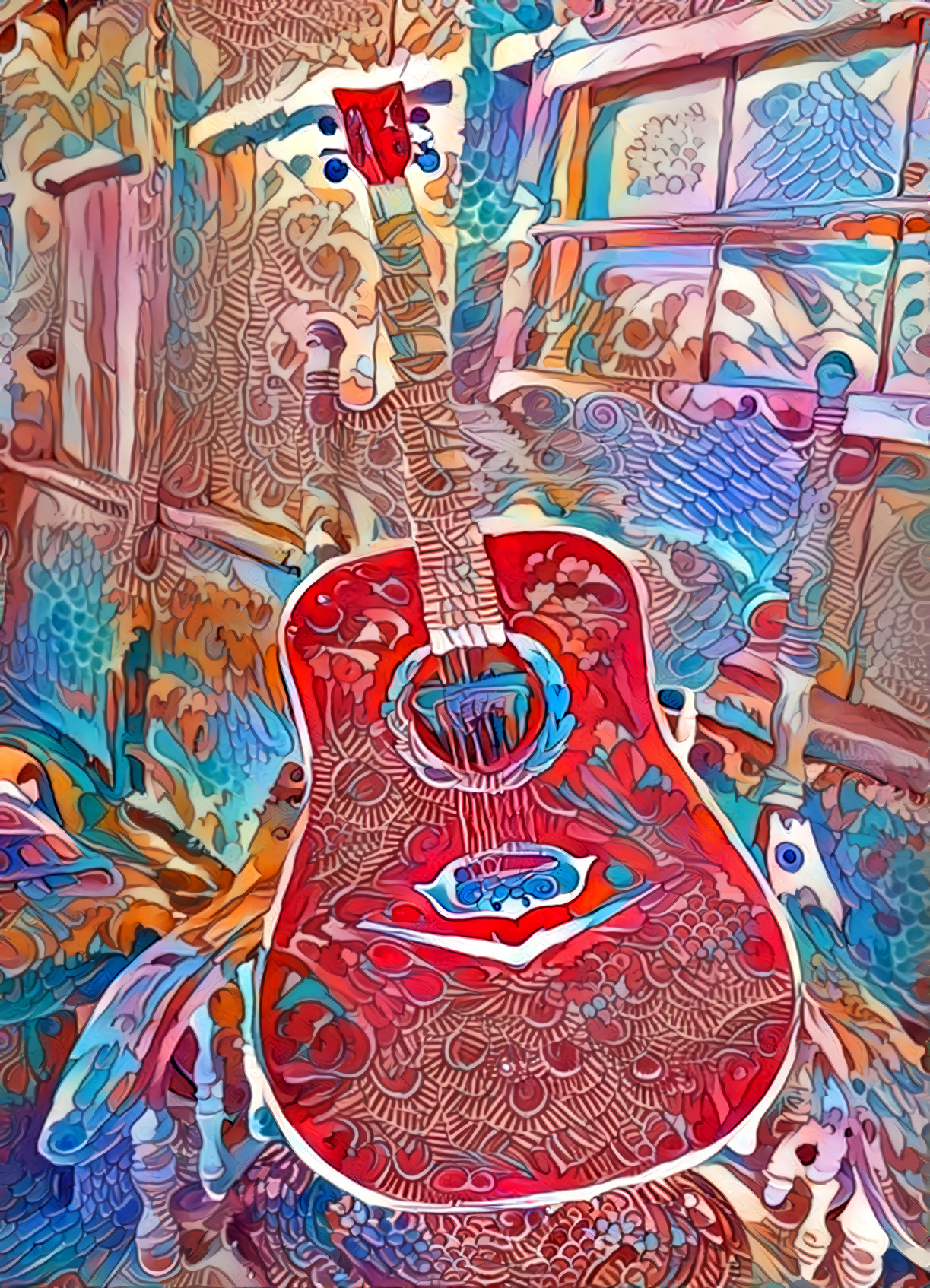 Eldorado Cadillac Red Guitar