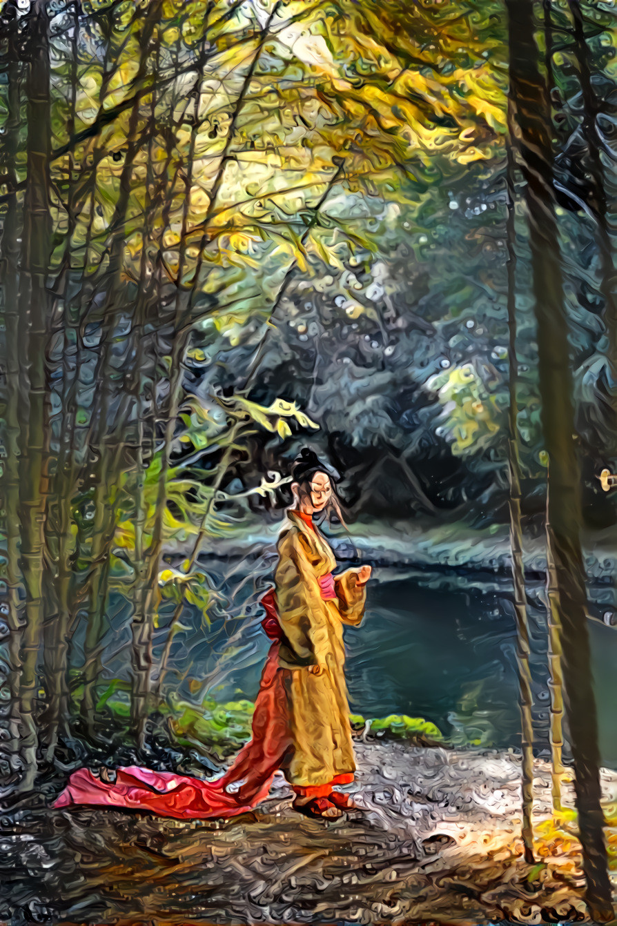 Woman in kimono, Japan. 