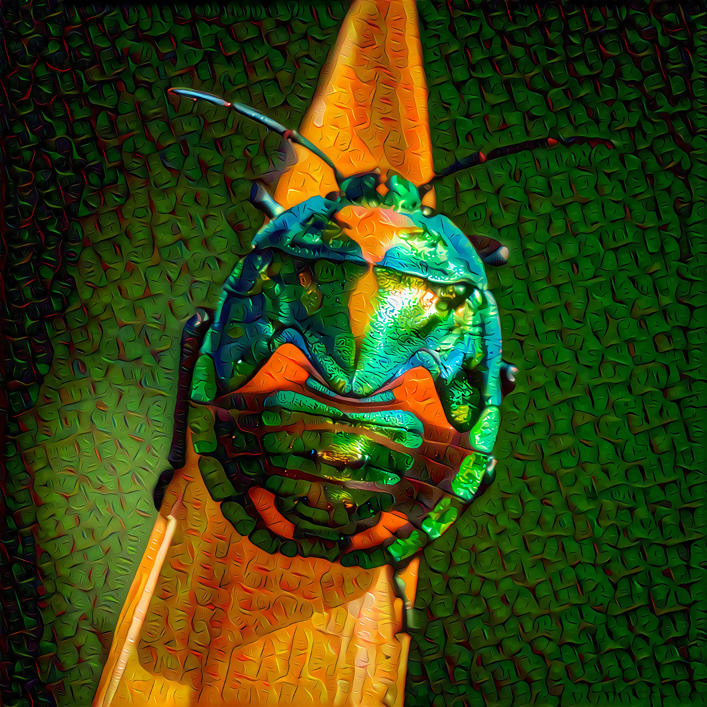 Rainbow Beetle.  Original photo by Stephen Hocking On Unsplash.